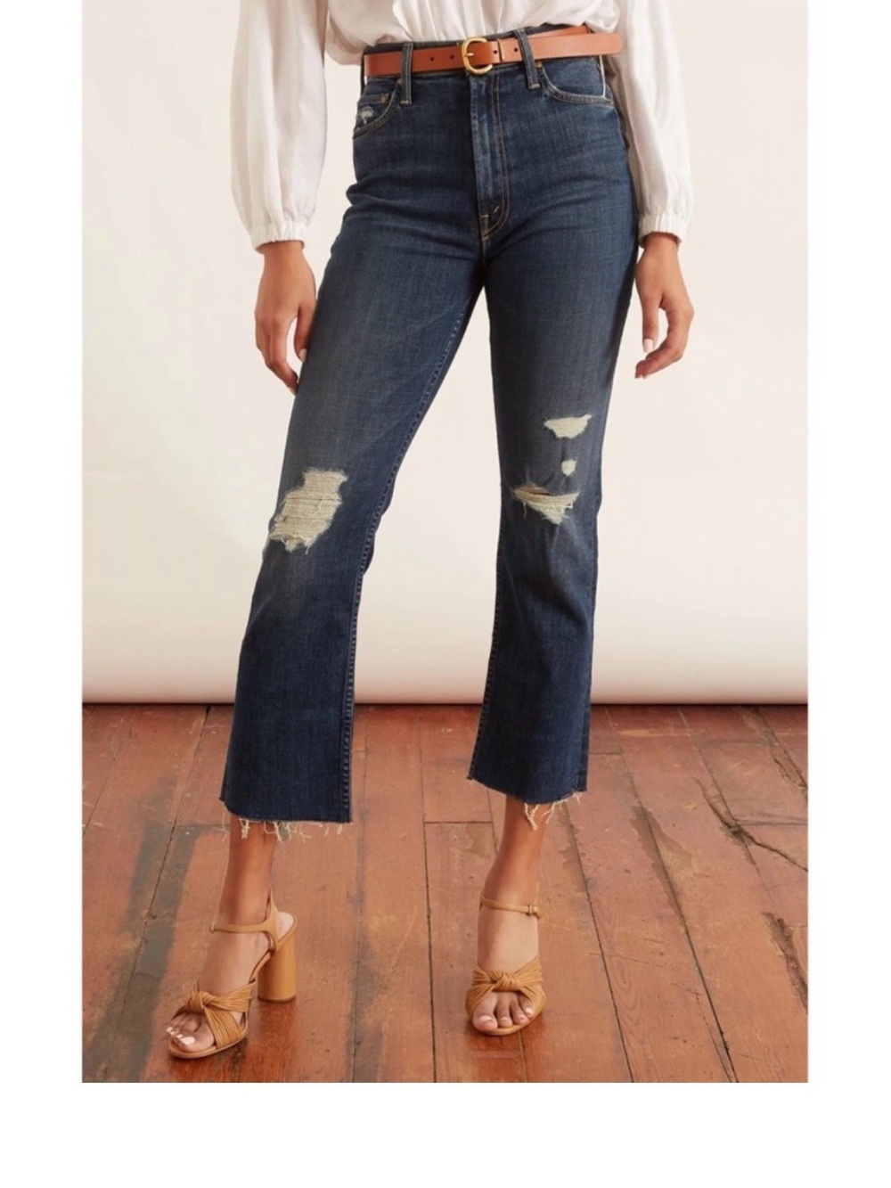 Mother High Waisted Rider Ankle Fray Jeans Women’s Size 27 Wicked Wildflower